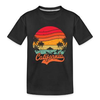Sommerferien in Kalifornien - Kinder Premium Bio T-Shirt - Schwarz - Vorne