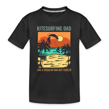 kitesurf papa comme un papa ordinaire mais plus cool - T-shirt bio Premium Enfant - noir - Devant
