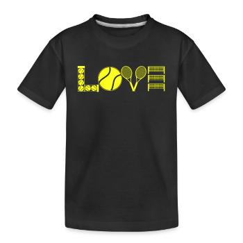 Ich liebe Tennis - Kinder Premium Bio T-Shirt - Schwarz - Vorne