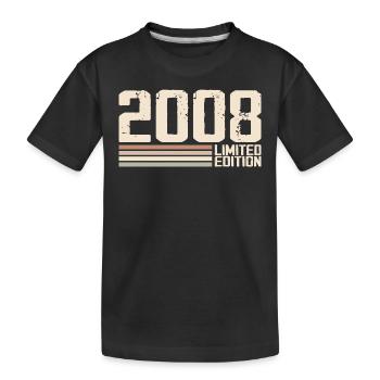 2008 Jahrgang 2008 Geburtstag 2008 Retro 2008 - Kinder Premium Bio T-Shirt - Schwarz - Vorne
