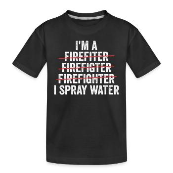 Ich bin Feuerwehrmann - Kinder Premium Bio T-Shirt - Schwarz - Vorne