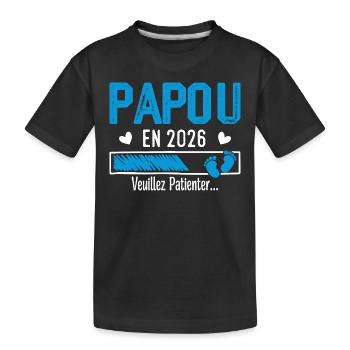 Papua im Jahr 2026 Zukunft Opa Geschenk - Kinder Premium Bio T-Shirt - Schwarz - Vorne