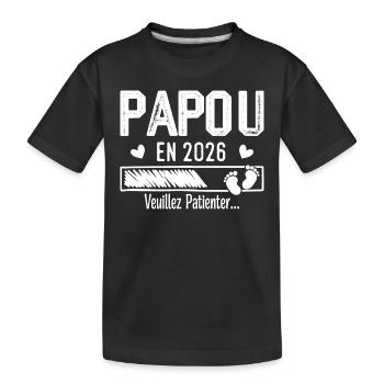 Papua im Jahr 2026 Zukunft Opa Geschenk - Kinder Premium Bio T-Shirt - Schwarz - Vorne