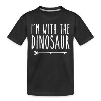 Ich bin mit dem Dinosaurier Erwachsene Kinder Männer Frauen Kostüm - Kinder Premium Bio T-Shirt - Schwarz - Vorne