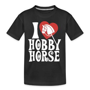 J’aime hobby cheval - Coeur - Hobby - T-shirt bio Premium Enfant - noir - Devant