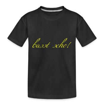 basst scho - Kinder Premium Bio T-Shirt - Schwarz - Vorne