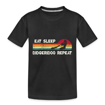 Eat Sleep Didgeridoo Repeat - Kinder Premium Bio T-Shirt - Schwarz - Vorne