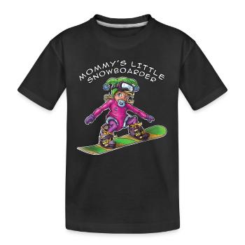 Mommy's little snowboarder - baby snowboarder - Kids' Premium Organic T-Shirt - black - Front