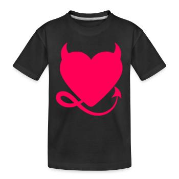 Heart Devil - Kids' Premium Organic T-Shirt - black - Front