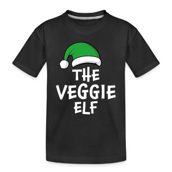 The Veggie Elf - Kids' Premium Organic T-Shirt - black - Front