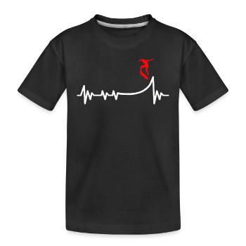 Skateboard Herzschlag EKG Skaten Skater - Kinder Premium Bio T-Shirt - Schwarz - Vorne
