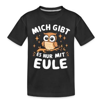 oiseau de nuit hibou hibou oiseau - T-shirt bio Premium Enfant - noir - Devant