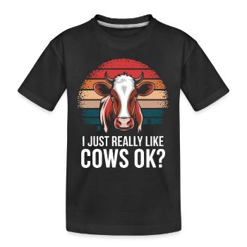 Éleveur de vaches Ferme Éleveur de vaches - T-shirt bio Premium Enfant - noir - Devant