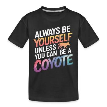 Coyote Animal Funny - Kids' Premium Organic T-Shirt - black - Front
