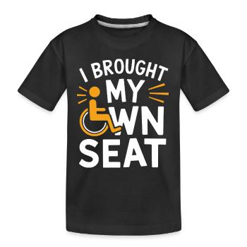 Wheelchair Wheelchair Disabled Humor - Kids' Premium Organic T-Shirt - black - Front