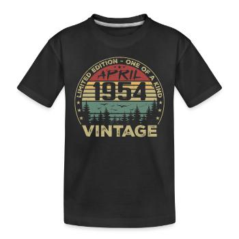 Jahrgang April 1954 Geburtstagsgeschenk - Kinder Premium Bio T-Shirt - Schwarz - Vorne