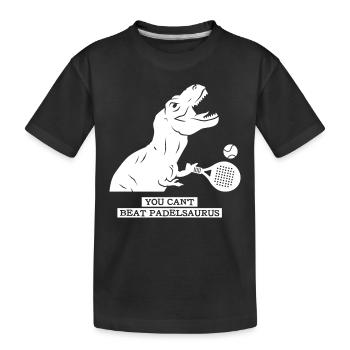 Motif Padel T-Rex pour les joueurs de padel tennis - T-shirt bio Premium Enfant - noir - Devant