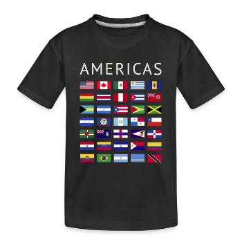 Drapeaux de pays Amérique Drapeaux nationaux d’Amérique - T-shirt bio Premium Enfant - noir - Devant