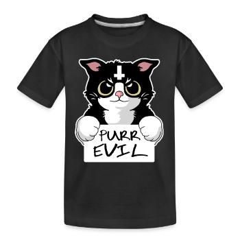 Purr Evil - Kinder Premium Bio T-Shirt - Schwarz - Vorne