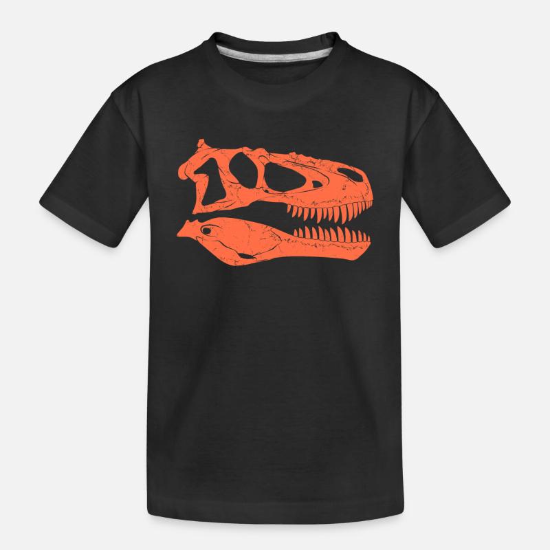 Daspletosaurus Fossilschädel - Kinder Premium Bio T-Shirt - Schwarz
