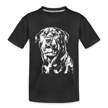 Un Rottweiler dans le style de conception de logo typique. - T-shirt bio Premium Enfant - noir - Devant