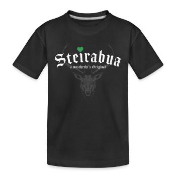 STEIRABUA STEIERMARK STEIRER ORIGINAL STEIRISCH - Kinder Premium Bio T-Shirt - Schwarz - Vorne