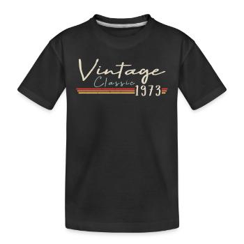 Vintage Original since 1973 Birthday Retro 1973 - Kids' Premium Organic T-Shirt - black - Front