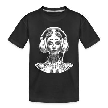 eSports Cyborg Gamer Shirt – Futuristischer Style - Kinder Premium Bio T-Shirt - Schwarz - Vorne