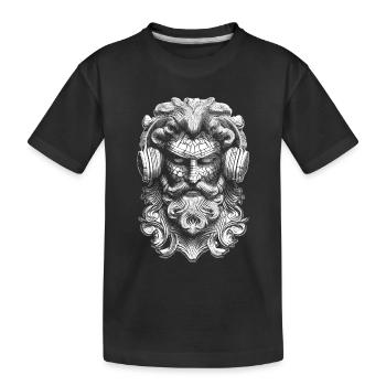 Shirt im mythologisch-göttlichen Hip-Hop-Stil. - Kinder Premium Bio T-Shirt - Schwarz - Vorne