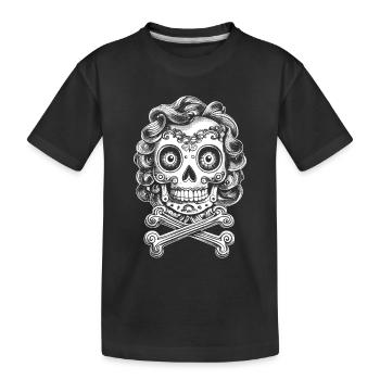 Charming 80s : Adorable T-shirt de crâne de bande dessinée - T-shirt bio Premium Enfant - noir - Devant