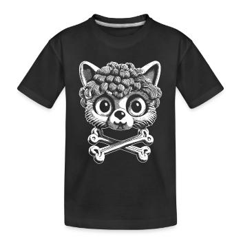 Tattoo-Ästhetik: Totenkopf Katzen T-Shirt - Kinder Premium Bio T-Shirt - Schwarz - Vorne