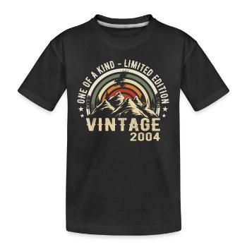 Né en 2004 Vintage 2004 Anniversaire Rétro 2004 - T-shirt bio Premium Enfant - noir - Devant
