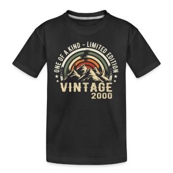 Born in 2000 Vintage 2000 Retro Anniversary 2000 - Kids' Premium Organic T-Shirt - black - Front