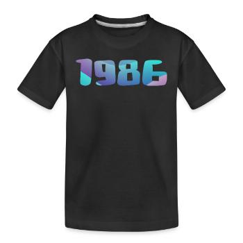 1986 Geburtstagsgeschenk Jahrgang 1986 Retro 1986 - Kinder Premium Bio T-Shirt - Schwarz - Vorne