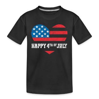 Frohen 4. Juli - Kinder Premium Bio T-Shirt - Schwarz - Vorne
