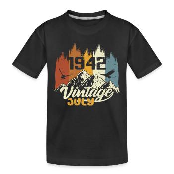 Vintage July 1942 Birthday Gift July 1942 - Kids' Premium Organic T-Shirt - black - Front
