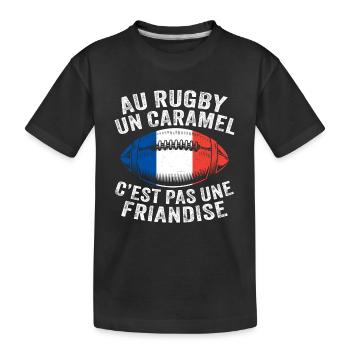 Au Rugby Un Caramel Pas Une Friandise Joueur - T-shirt bio Premium Enfant - noir - Devant
