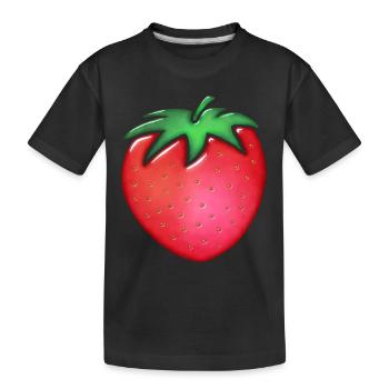 Peinture à l’aquarelle à la fraise sur verre - T-shirt bio Premium Enfant - noir - Devant
