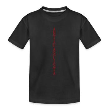 vertically stylish Antifascista lettering - Kids' Premium Organic T-Shirt - black - Front