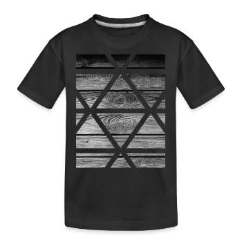Holz - Kinder Premium Bio T-Shirt - Schwarz - Vorne