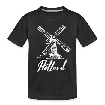 Holland #1 Weiss - Kinder Premium Bio T-Shirt - Schwarz - Vorne