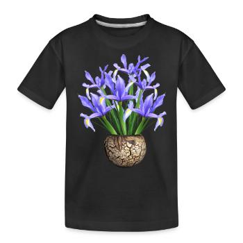 flowers lilies tulips orchids sunflower dahlia ger - Kids' Premium Organic T-Shirt - black - Front