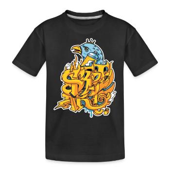 Graffiti Street art mit Adler und Krone - Kinder Premium Bio T-Shirt - Schwarz - Vorne