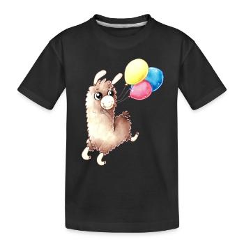 Alpaca d'anniversaire - T-shirt bio Premium Enfant - noir - Devant