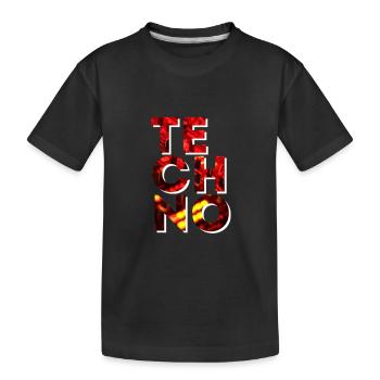 TECHNO - Kinder Premium Bio T-Shirt - Schwarz - Vorne