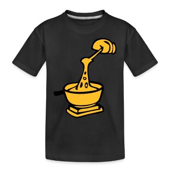 dessin de fondue, spécialité culinaire suisse - T-shirt bio Premium Enfant - noir - Devant