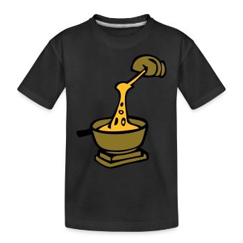 fondue spécialité culinaire suisse savoyard - T-shirt bio Premium Enfant - noir - Devant