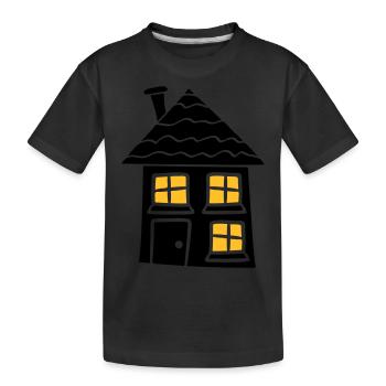 fenêtre de lumière de nuit noir foncé douce petite - T-shirt bio Premium Enfant - noir - Devant
