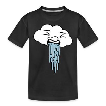 vomissant drôle nuage de pluie - T-shirt bio Premium Enfant - noir - Devant