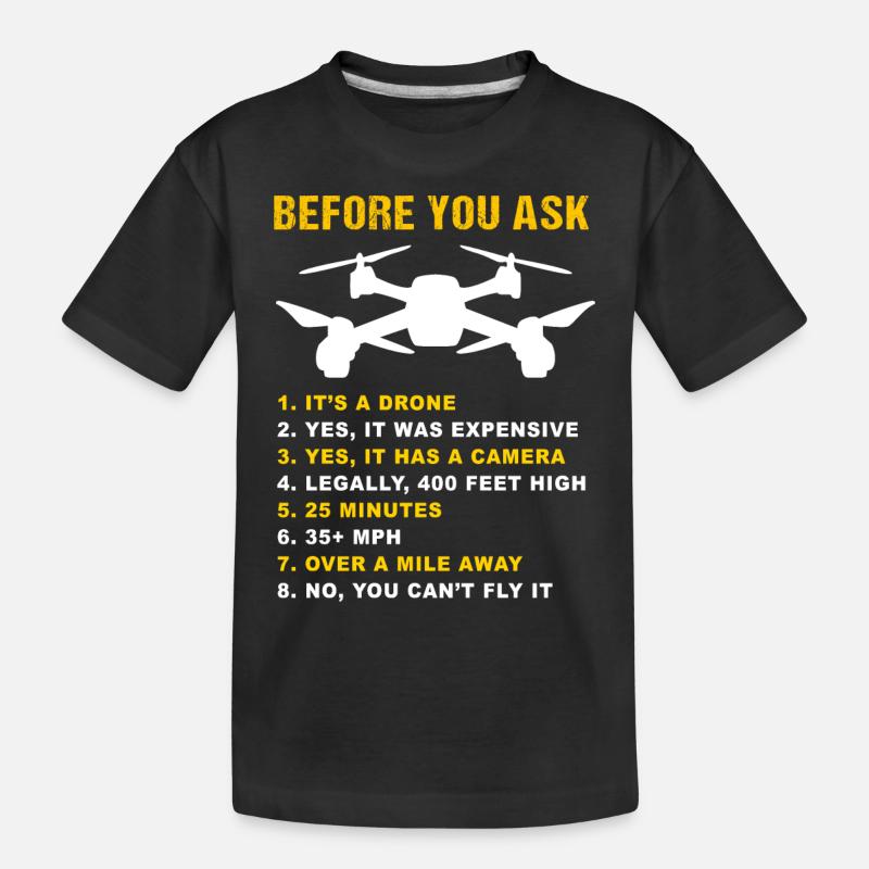 Drone FAQ Quadrocopter Drone Flying Drones - Kids' Premium Organic T-Shirt - black